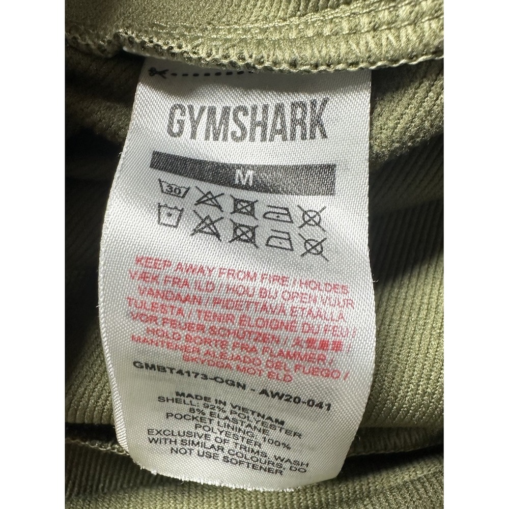 Gymshark Joggers Pants Mens Medium Olive Green Logo Drawstring Athletic Pockets - Picture 9 of 11